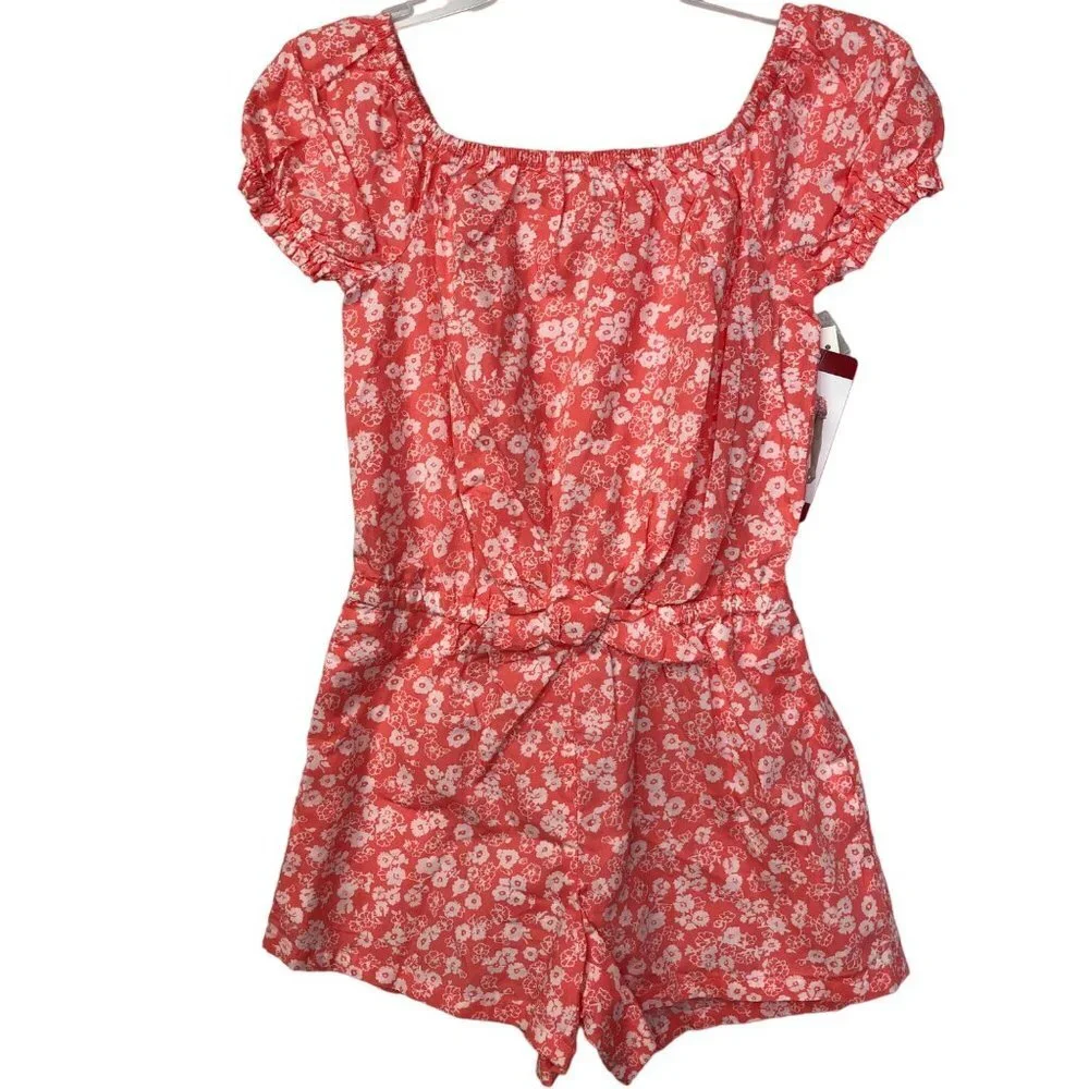 GAP Girl's Soft Chambray Short Puff Sleeve One Piece Romper NWT‎
